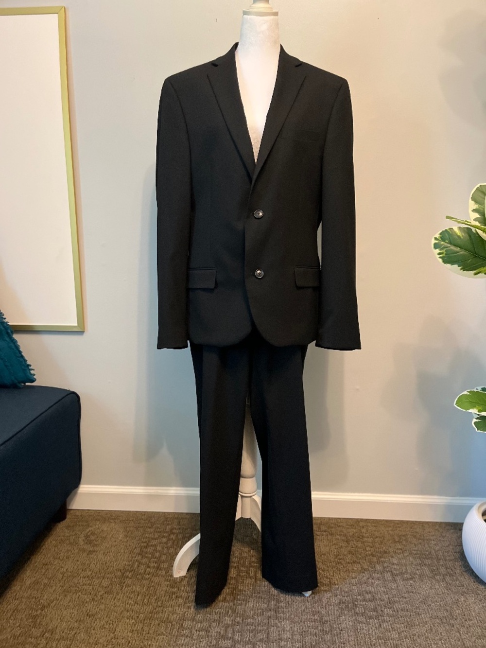 Alfani Slim Fit Men's 2 Piece Black Suit 40L Jacket 30x32 Pants